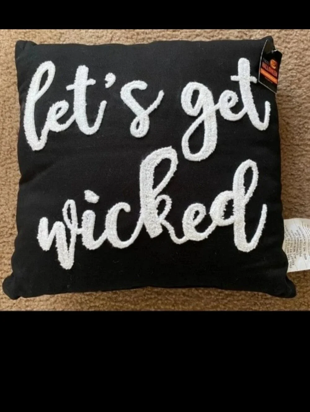 Let's Get Wicked Halloween Throw Pillow/Home Decor Throw Pillow NWT